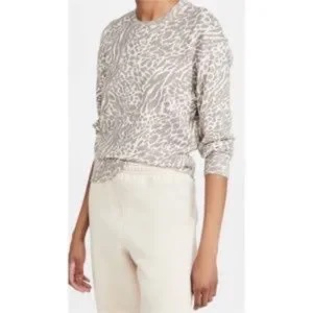 Rails Ramona Sweater Sweatshirt Mix Animal Print Beige Cream Cotton Blend
